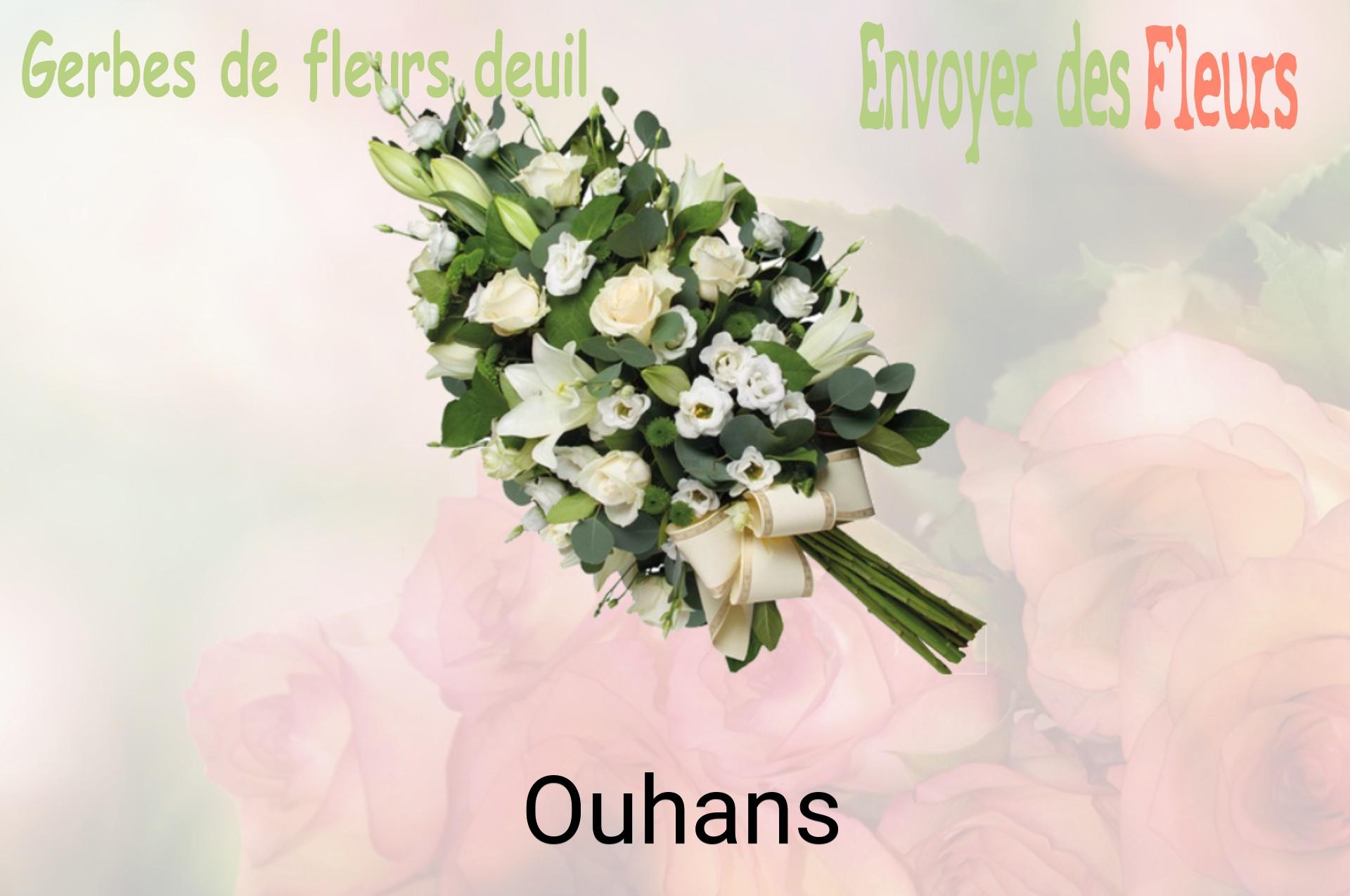 Gerbe de fleurs de deuil livrée à Ouhans